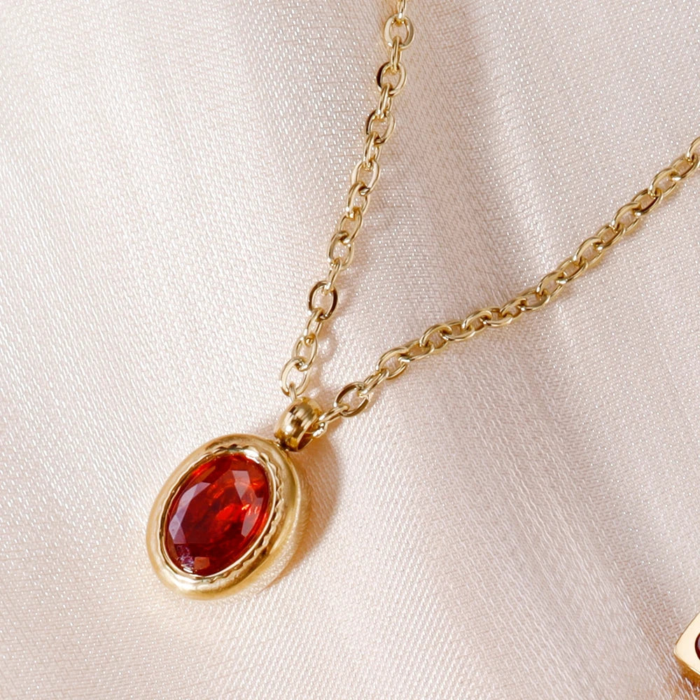 Crimson Luxe Crystal Pendant