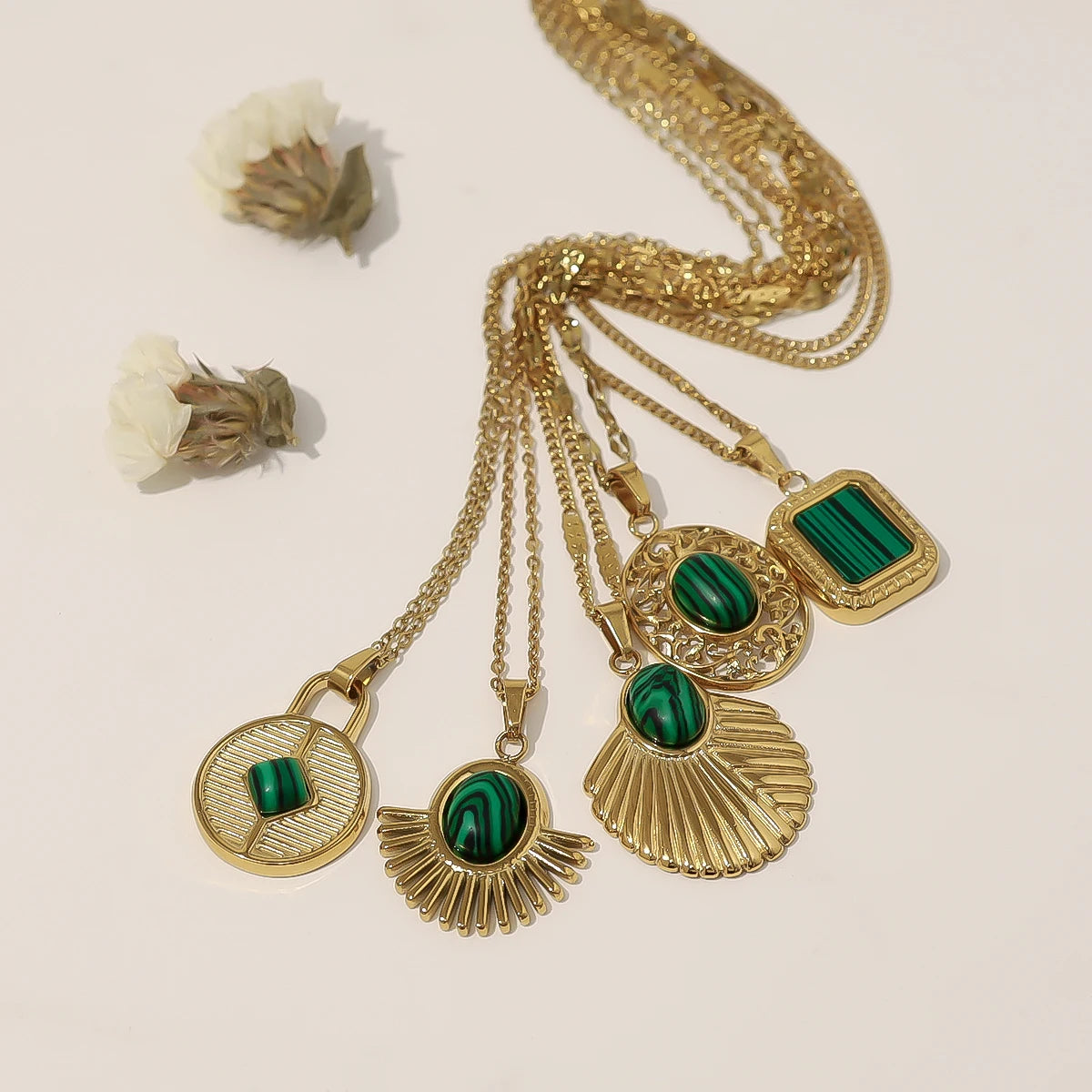 Emerald Echo Pendant Necklace