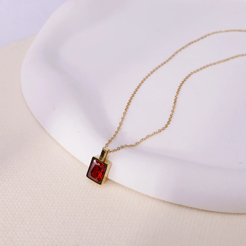 Crimson Luxe Crystal Pendant