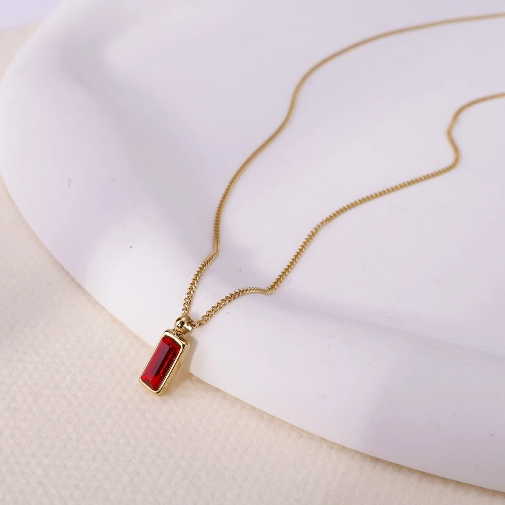 Crimson Luxe Crystal Pendant