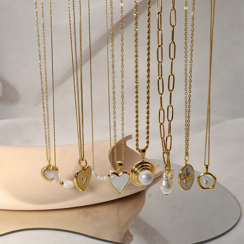 Starlit Pearl Charm Necklace