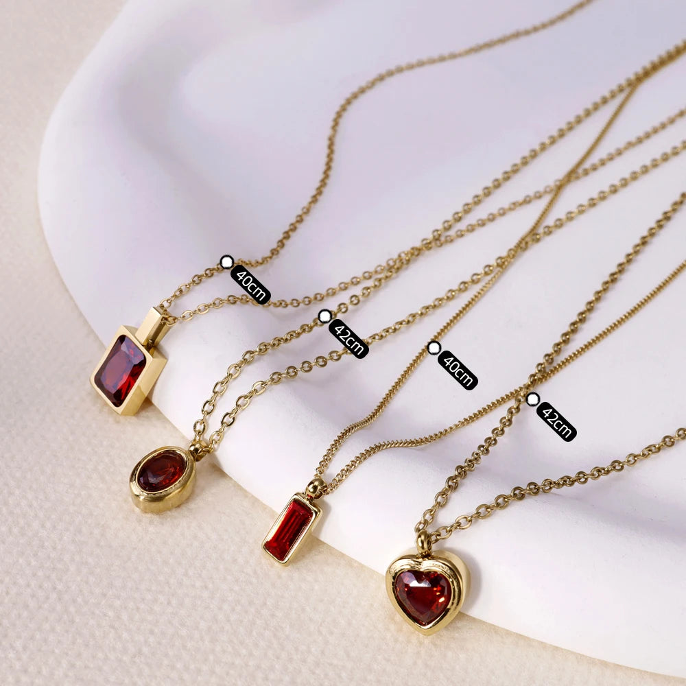 Crimson Luxe Crystal Pendant