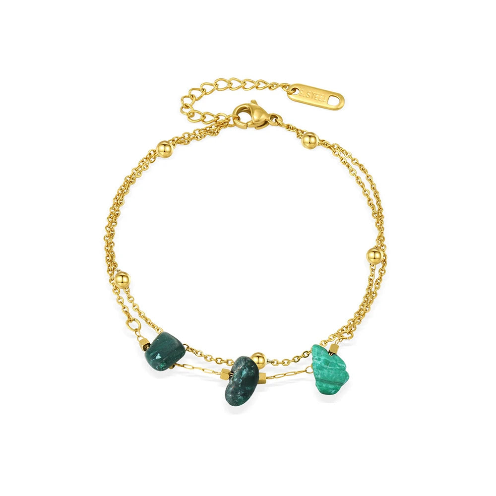 Verdant Aura Stone Bracelet Set