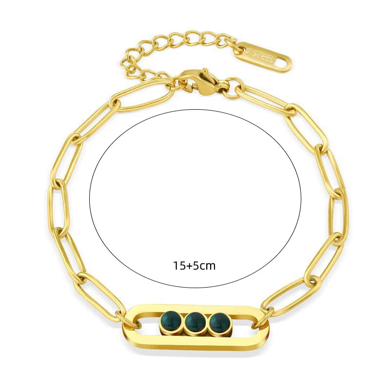 Verdant Aura Stone Bracelet Set