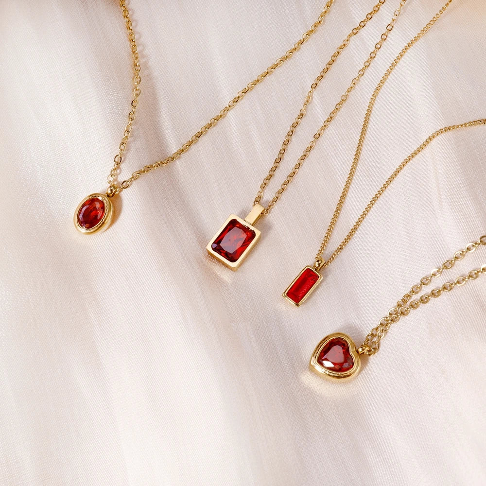 Crimson Luxe Crystal Pendant