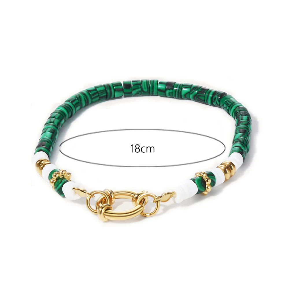 Verdant Aura Stone Bracelet Set