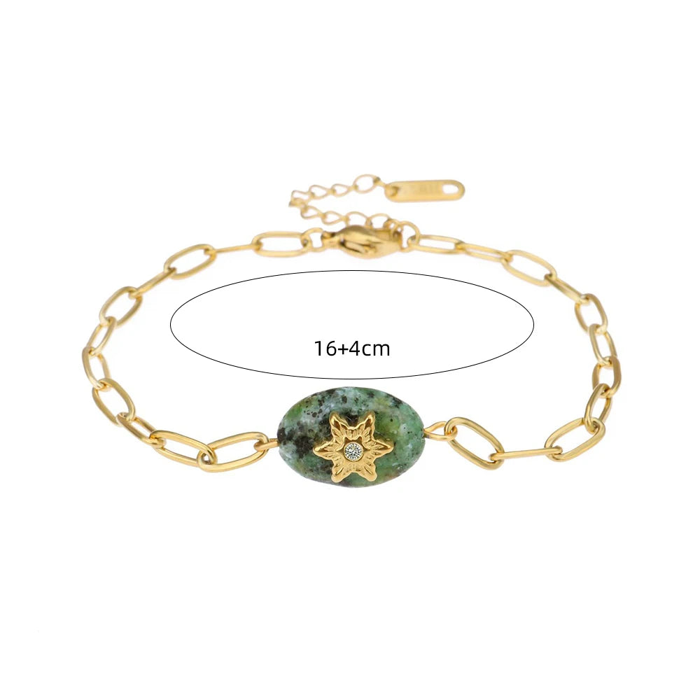 Verdant Aura Stone Bracelet Set